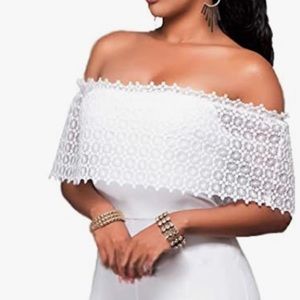 Womens Sexy Elegant Off-Shoulder Jumpsuits - Summer High Waisted